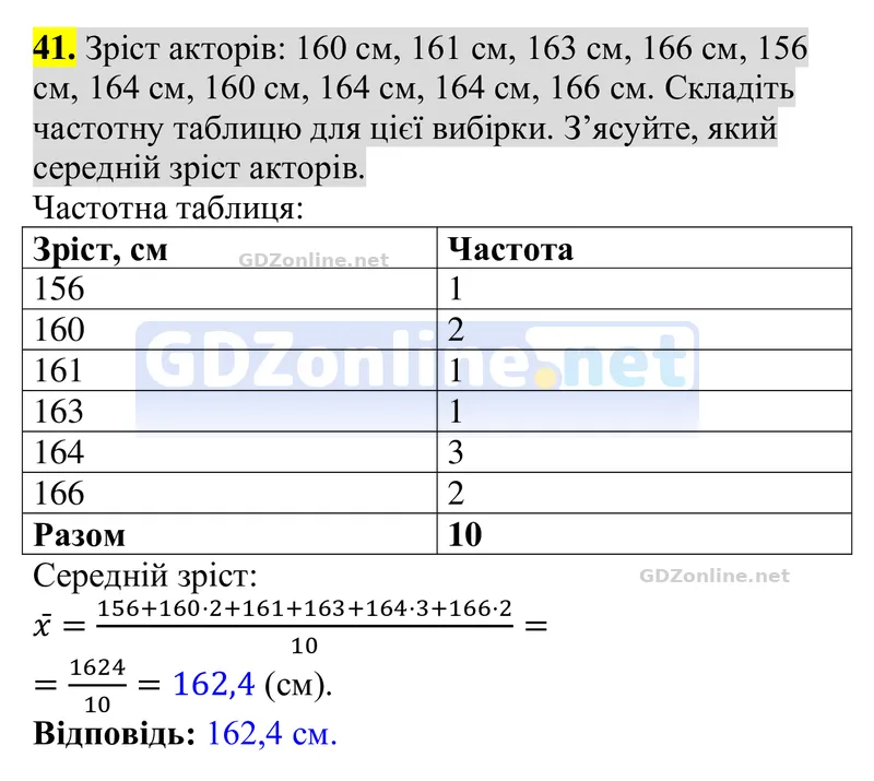 Завдання 41 — Алгебра 8 клас Тарасенкова 2025, відповідь і розв’язання