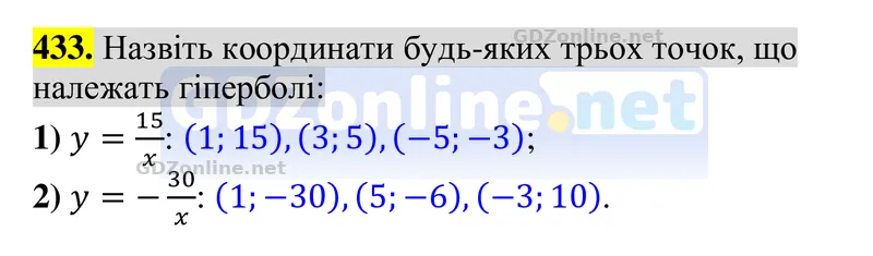 Завдання 433 — Алгебра 8 клас Тарасенкова 2025, відповідь і розв’язання