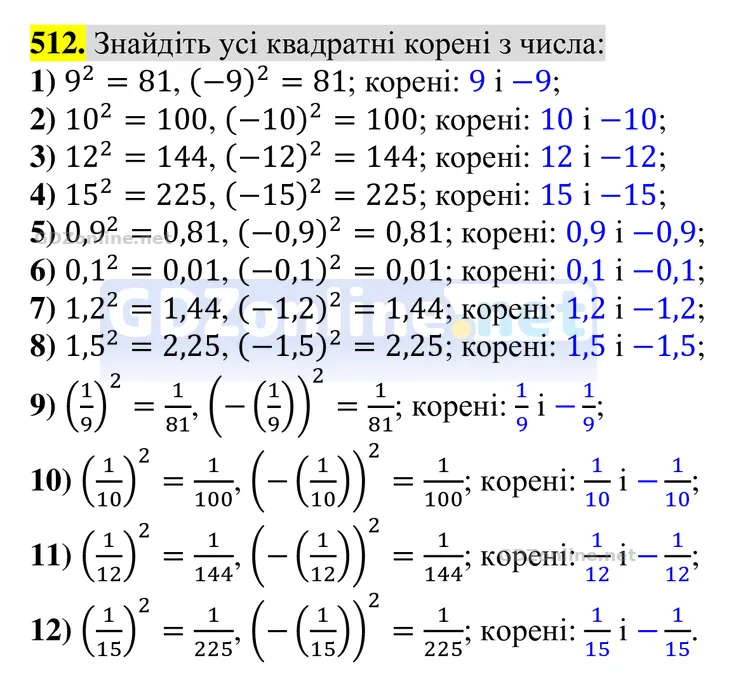 Завдання 512 — Алгебра 8 клас Тарасенкова 2025, відповідь і розв’язання