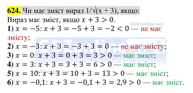 Завдання 624 — Алгебра 8 клас Тарасенкова 2025, відповідь і розв’язання