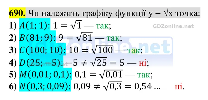 Завдання 690 — Алгебра 8 клас Тарасенкова 2025, відповідь і розв’язання