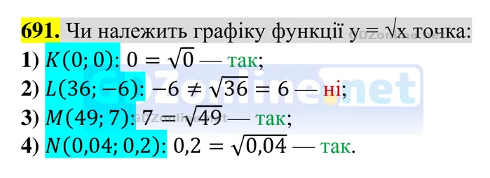 Завдання 691 — Алгебра 8 клас Тарасенкова 2025, відповідь і розв’язання