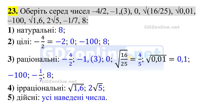 Задачі і вправи для повторення, № 23 — Алгебра 8 клас Тарасенкова 2025, відповідь і розв’язання