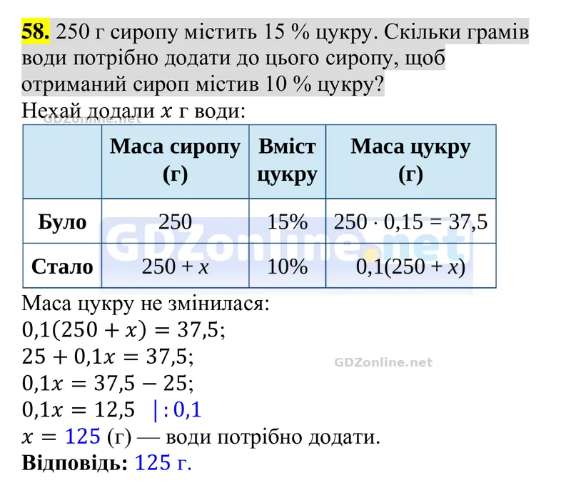 Задачі і вправи для повторення, № 58 — Алгебра 8 клас Тарасенкова 2025, відповідь і розв’язання