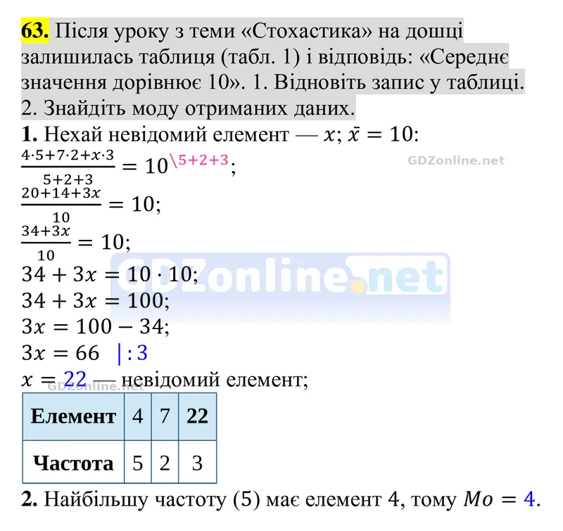 Задачі і вправи для повторення, № 63 — Алгебра 8 клас Тарасенкова 2025, відповідь і розв’язання