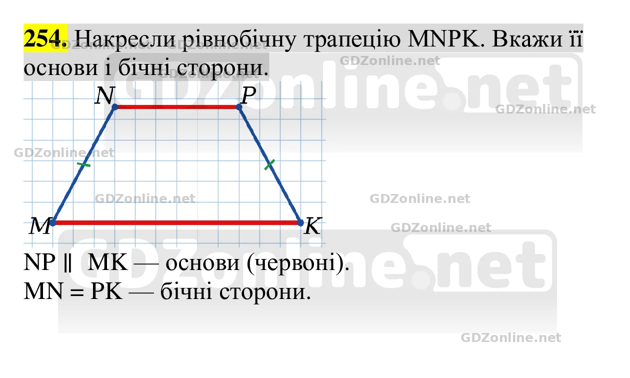 Завдання 254 — Геометрія 8 клас Бевз 2025, відповідь і розв’язання