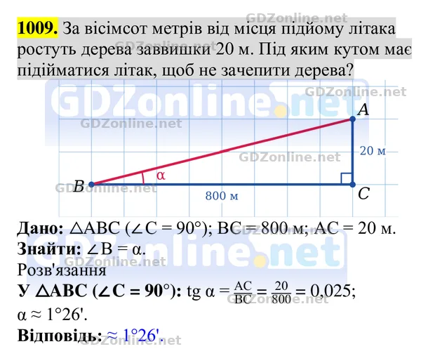 Завдання 1009 — Геометрія 8 клас Бурда, Тарасенкова 2025, відповідь і розв’язання