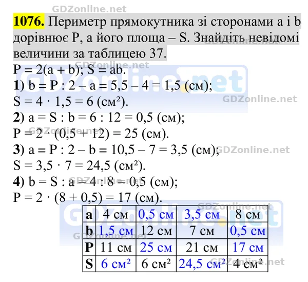 Завдання 1076 — Геометрія 8 клас Бурда, Тарасенкова 2025, відповідь і розв’язання