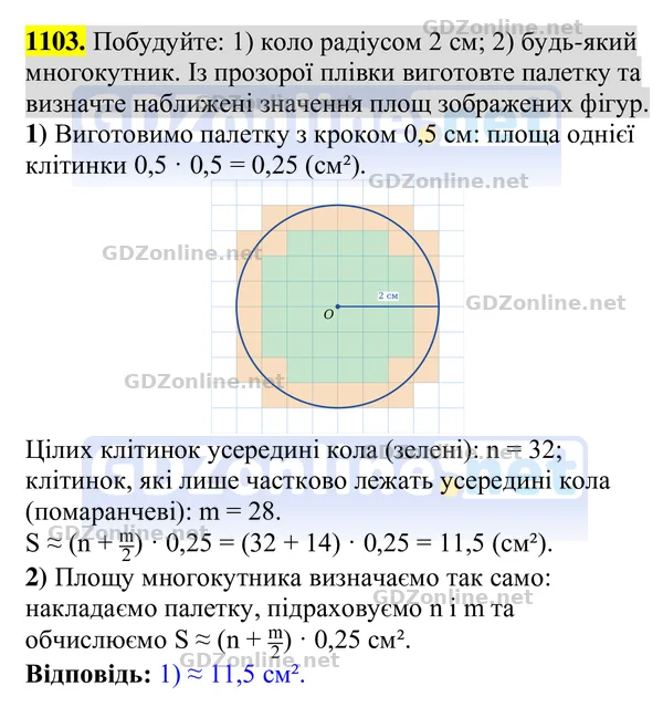 Завдання 1103 — Геометрія 8 клас Бурда, Тарасенкова 2025, відповідь і розв’язання
