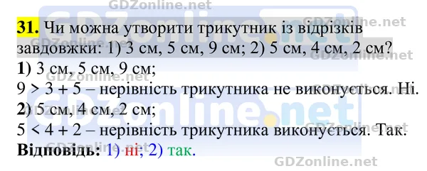 Завдання 31 — Геометрія 8 клас Бурда, Тарасенкова 2025, відповідь і розв’язання