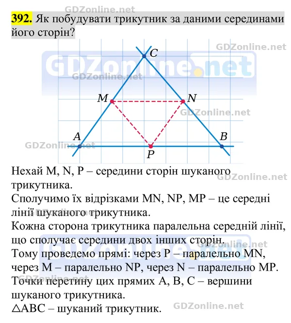 Завдання 392 — Геометрія 8 клас Бурда, Тарасенкова 2025, відповідь і розв’язання