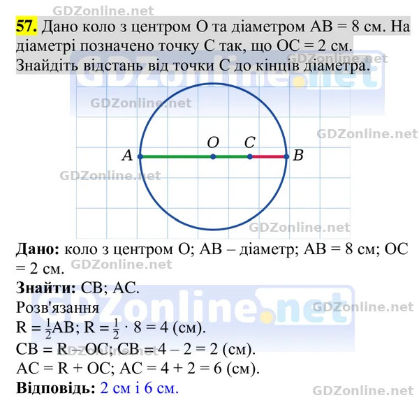 Завдання 57 — Геометрія 8 клас Бурда, Тарасенкова 2025, відповідь і розв’язання