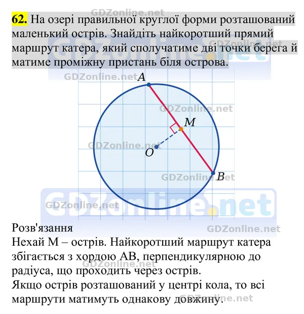 Завдання 62 — Геометрія 8 клас Бурда, Тарасенкова 2025, відповідь і розв’язання