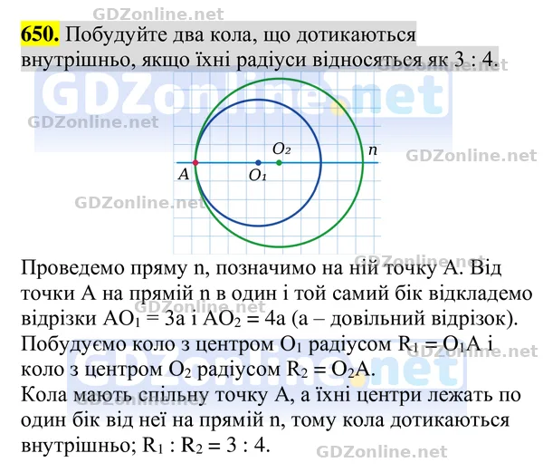 Завдання 650 — Геометрія 8 клас Бурда, Тарасенкова 2025, відповідь і розв’язання