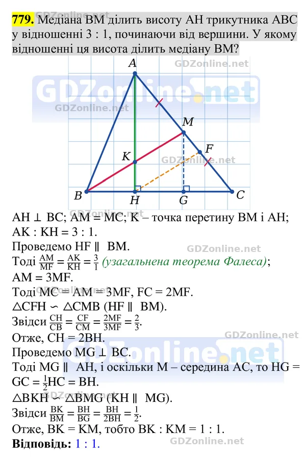 Завдання 779 — Геометрія 8 клас Бурда, Тарасенкова 2025, відповідь і розв’язання