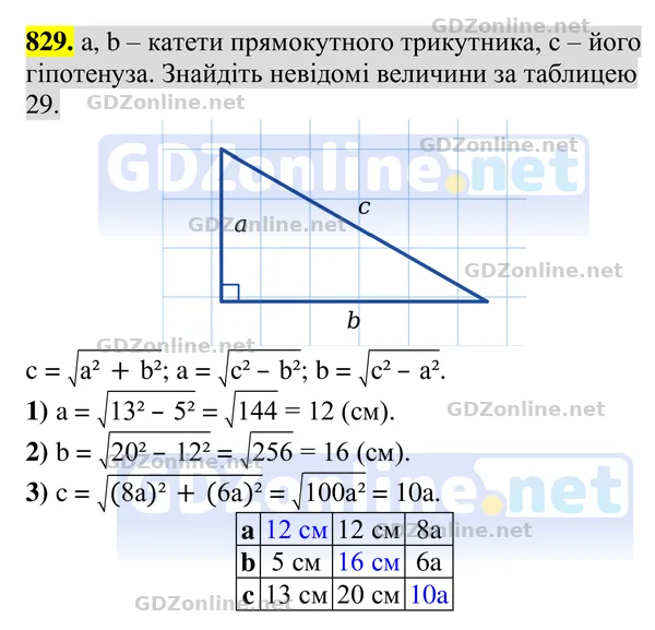 Завдання 829 — Геометрія 8 клас Бурда, Тарасенкова 2025, відповідь і розв’язання