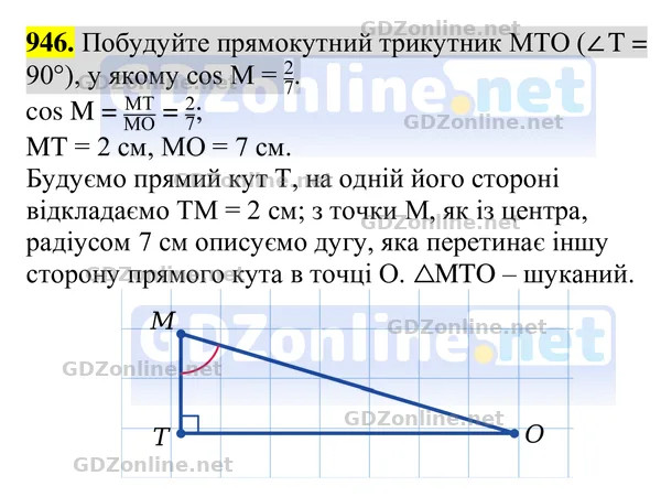 Завдання 946 — Геометрія 8 клас Бурда, Тарасенкова 2025, відповідь і розв’язання