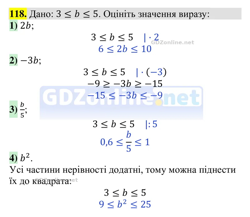 Завдання 118 — Алгебра 9 клас Тарасенкова 2026, відповідь і розв’язання