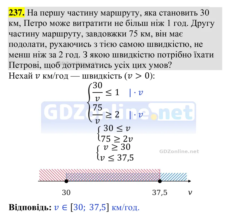Завдання 237 — Алгебра 9 клас Тарасенкова 2026, відповідь і розв’язання
