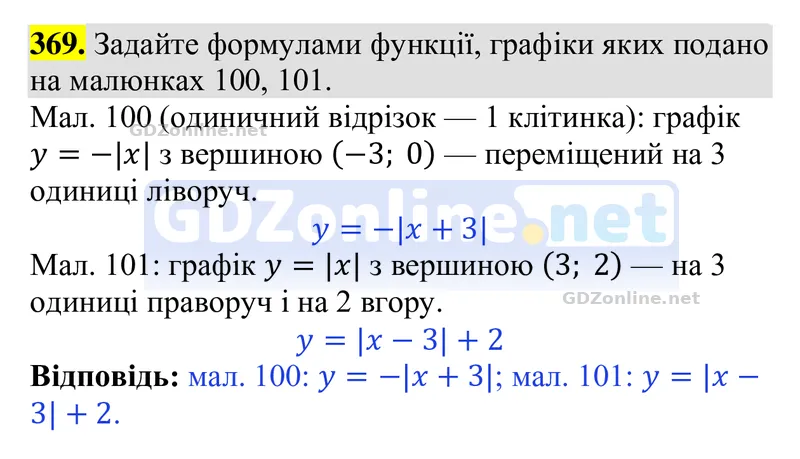 Завдання 369 — Алгебра 9 клас Тарасенкова 2026, відповідь і розв’язання