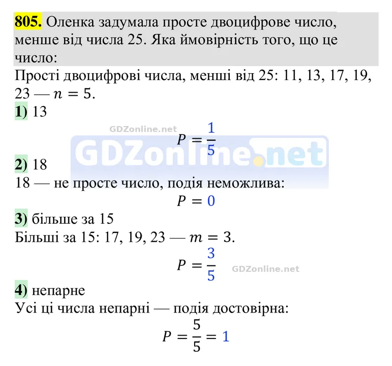 Завдання 805 — Алгебра 9 клас Тарасенкова 2026, відповідь і розв’язання