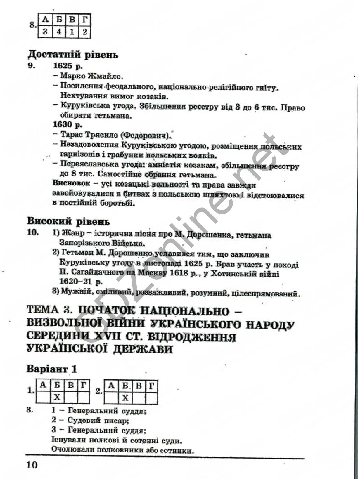Комплексная тетрадь для контроля знаний 8 класс история украины